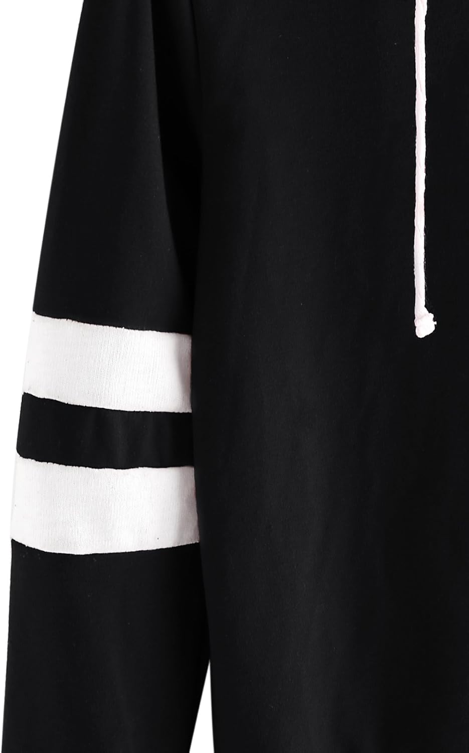 rose patch stripe sleeve hoodie