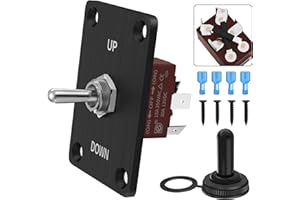 RVMARINEPAT Momentary Reverse Polarity Switch 12V DC Polarity Reversing Switch Waterproof with Up Down Mounting Panel 12 Volt