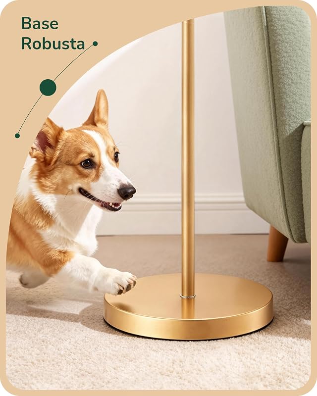 Lampada da Terra Soggiorno, Paralume in Velluto, Verde & Oro