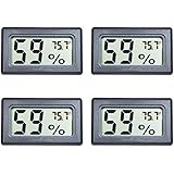 Veanic 4-Pack Mini Digital Electronic Temperature Humidity Meters Gauge Indoor Thermometer Hygrometer LCD Display Fahrenheit 