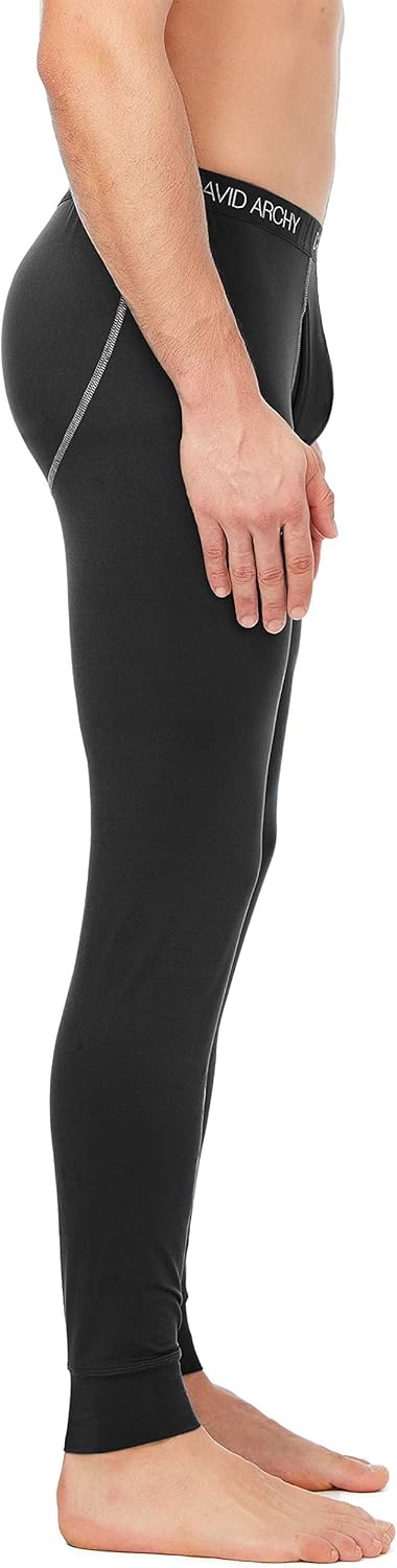 DAVID ARCHY Men's 2 Pack Thermal Underwear Pants Ultra Soft Brushed Thermal Bottoms Long Johns Quick Dry Base Layer Leggings at  Men’s Clothing store