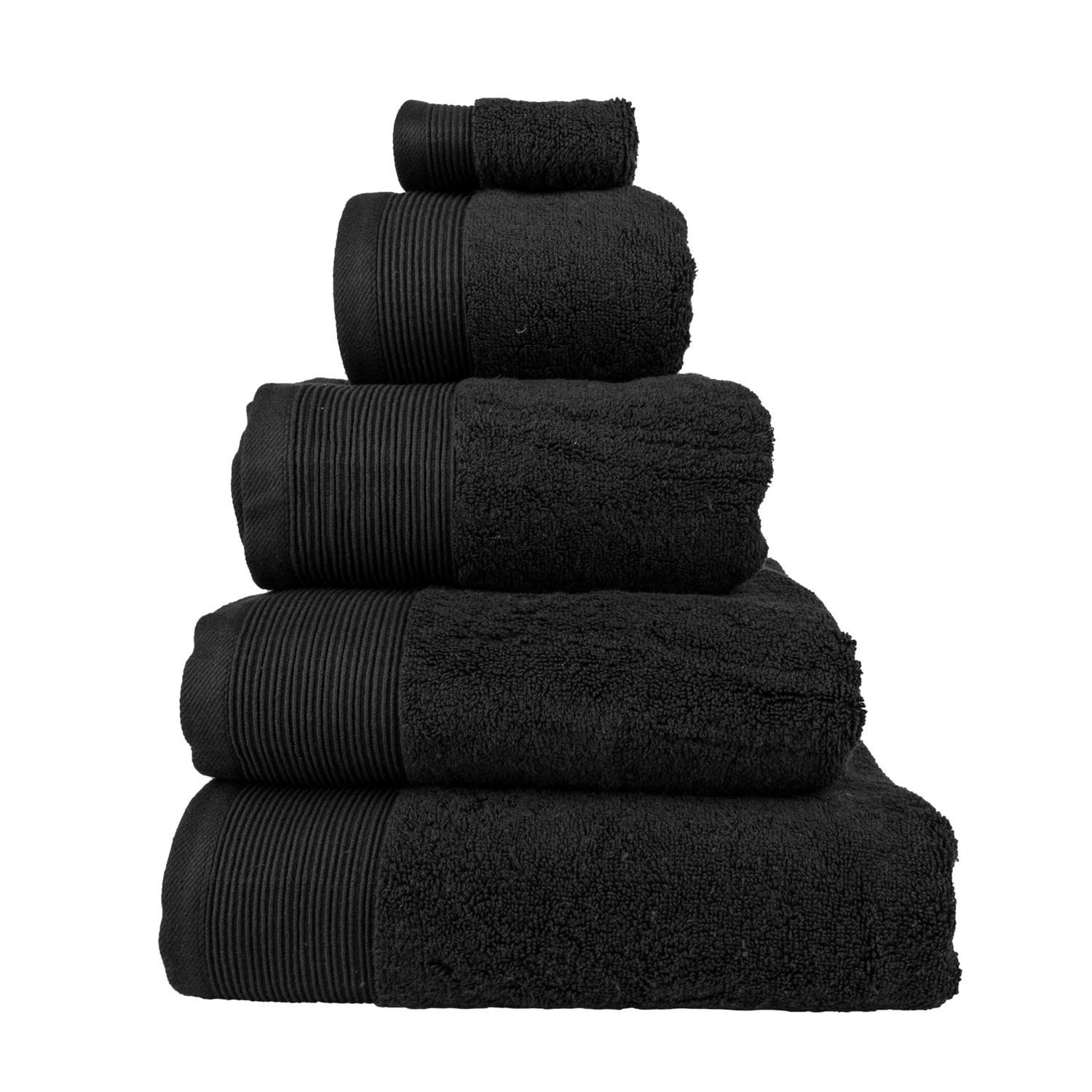 HOMESCAPES Black Bath Towel 700 GSM Combed 100% Egyptian Cotton Towel 70 x 130 cm