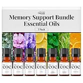 DIFFUSER WORLD Essential Oil Set 7 Pack Memory Bundle, 15ml Pure Essential Oils for Diffusers for Home, Lavender, Geranium, Oregon Peppermint, Eucalyptus, Lemon, Sweet Orange, Rosemary Diffuser Oils