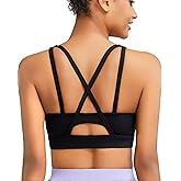 RUNNING GIRL Sports Bras for Women High Support, Molded Cup Strappy High Impact Sports Bras for Women with Sewn in Pads