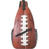 YOZIRIBO Funny Football Print Sling Bag for Men Women, Crossbody Backpack Purse Chest Daypack Shoulder Bag for Sports Hiking Running Travel
