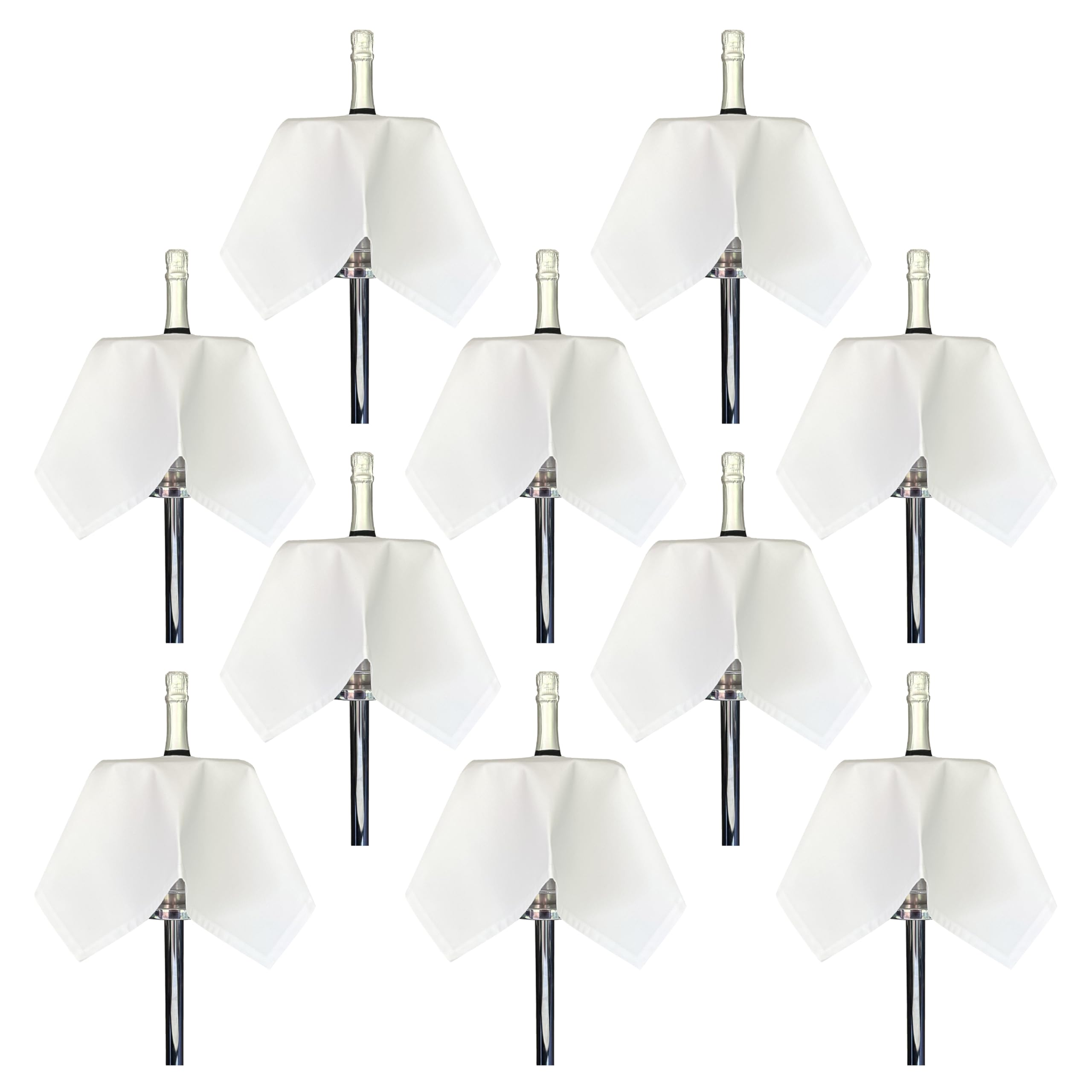 BottleCloths - Catering Collection, Bottle Cloths for Ice Buckets, Polycotton, 54 cm, Center Hole, Stitched Circle (White, Pack of 10)