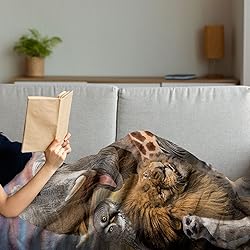 Ambesonne Animals Throw Blanket, Safari Savannah of
