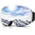 DADA-PRO Ski Goggles Men Women Snowboard Goggles Over Glasses OTG Anti Fog Snow Goggles Frameless, 100% UV Protection