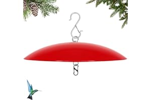 ANDERGI 13" Hummingbird Feeder Dome Guard,Bird Feeder Rain Cover,Dome Weather Proof for Bird Feeders Pole, Ideal Gift for Birds Lover,Squirrel Baffle for Hanging Feeder(Bright Red), 1Pack