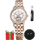 OLEVS Automatic Women's Watches Skeleton Starry Sky Ladies Watch Silver Rose Gold Mechanical Luxury Business Dress Diamond Luminous Waterproof Wrist Watches Watches