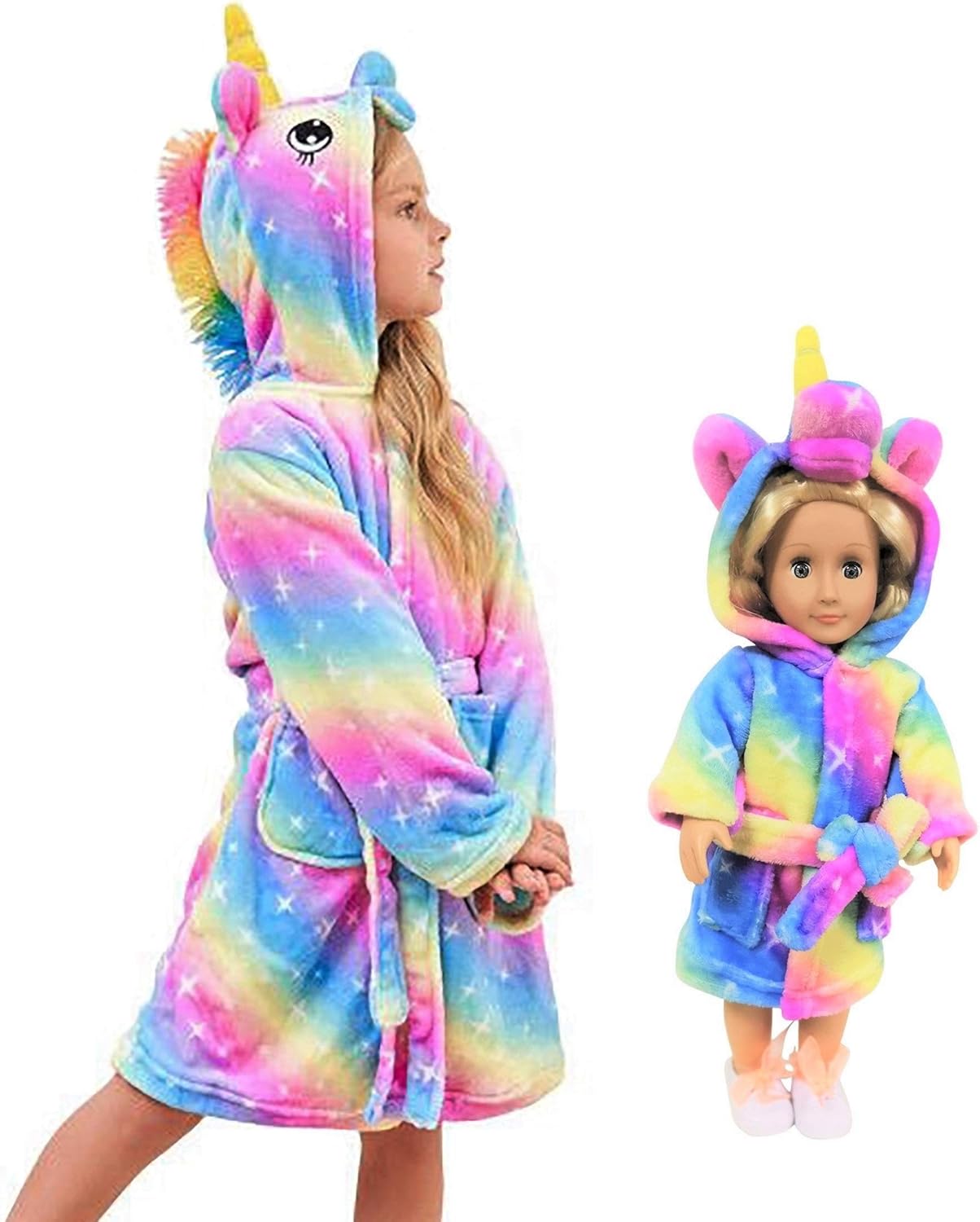 Unicorn Bathrobe Matching Doll & Girls, Unicorn Gifts for Girls: Clothing