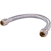 SharkBite Max 3/4 Inch x 3/4 Inch x 18 In. Braided Flexible Repair Coupling Hose, Push-to-Connect Brass Plumbing Fitting, UR3