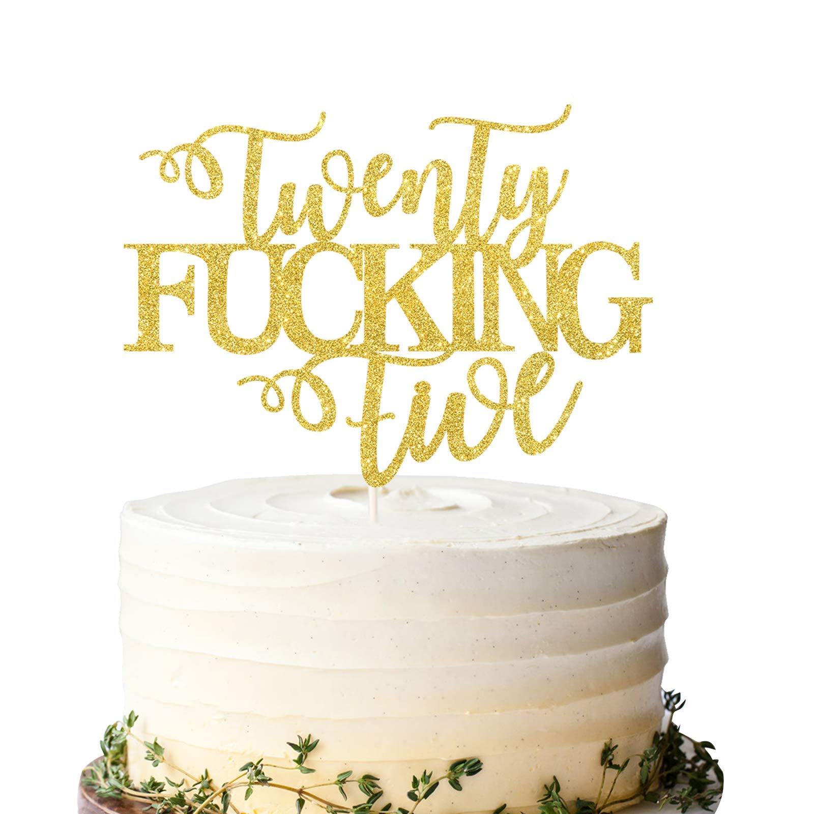 LILIPARTY Twenty Five Cake Topper, Happy 25th Birthday Cake Topper, Adult Birthday Cake Topper for 25th Birthday Party Decoration Supplies