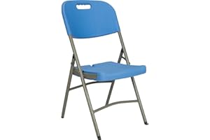 KLETON - Folding Chair, Polyethylene, Blue, 350 lbs. Weight Capacity Each