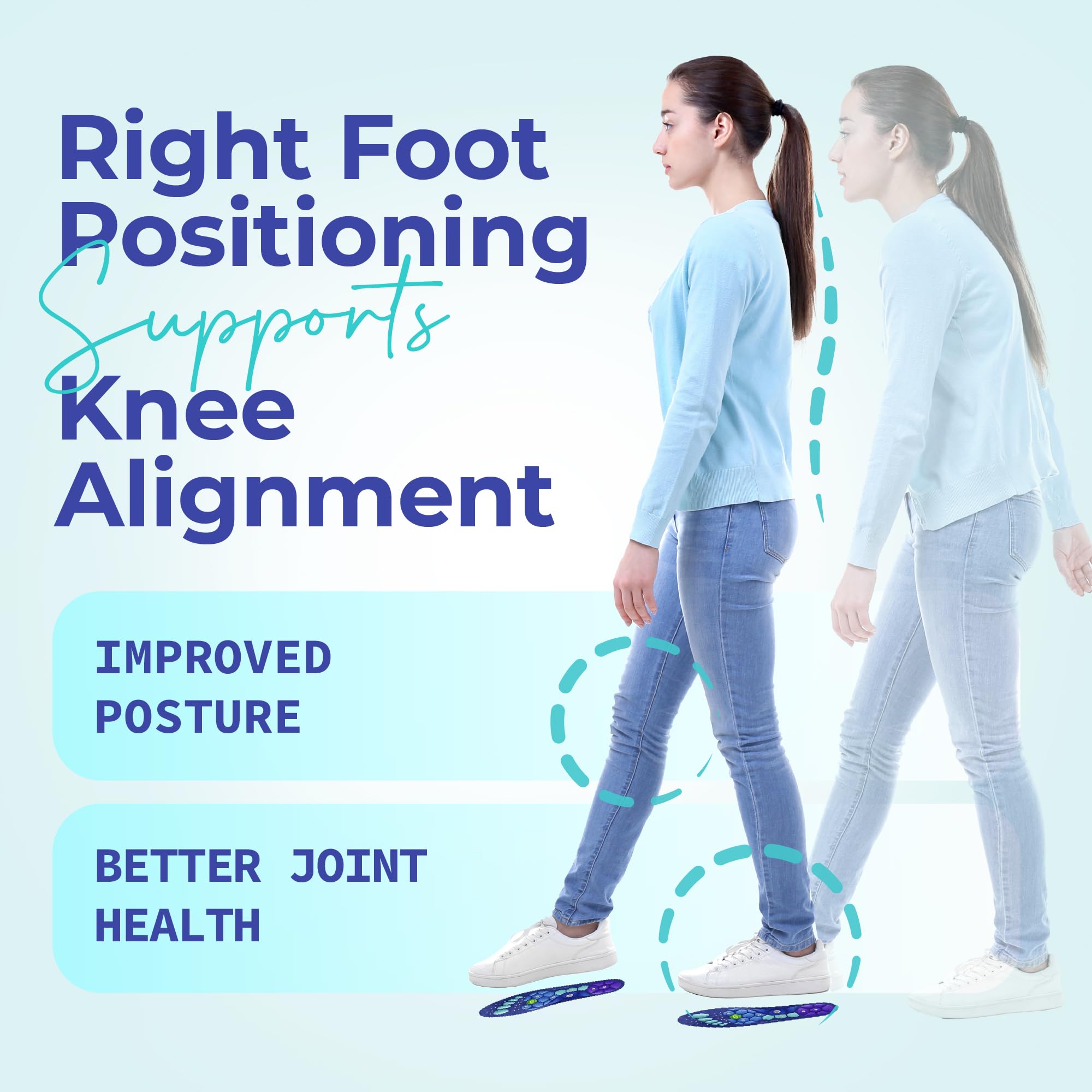 Akusoli Insoles Men & Women, Insoles for Flat Feet & Men Work Boots, Arch Support Inserts for Women Standing All Day, High Arch Support & Flat Foot Inserts L/XL US Womans 10-12 Mens 8-13