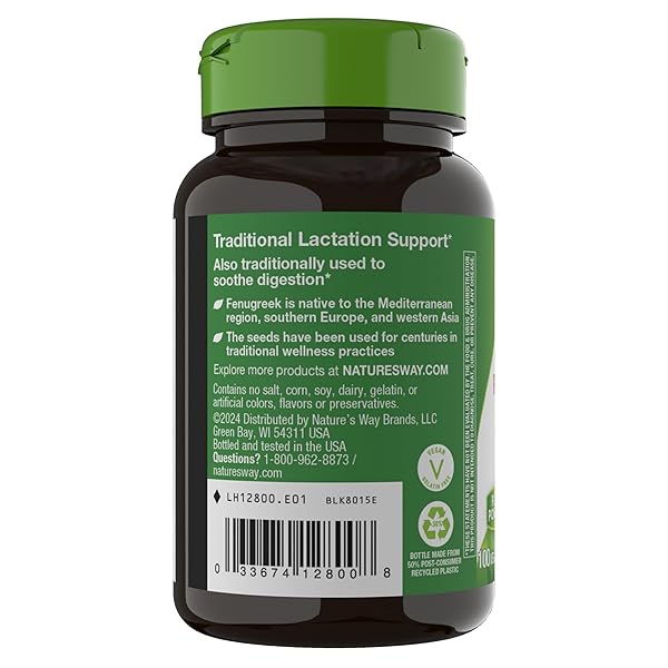 NATURE’S WAY FENUGREEK SEED, 610MG 100 CAPSULES