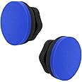 Suvnie 2 PCS Tire Hex Grip Dressing Applicator, Round Shape Car Polishing Foam Applicator Pad, Reusable Auto Wheel Tire Shine Detailing Sponge for Waxing, Buffing, Coating (Blue, Small Flat)