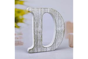 WOODOUNAI 6 Inch Wood Letters Unfinished Rustic Wood Letters for Wall Decor Decorative Standing Letters Slices Sign Board Decoration for Craft Home Party Projects (D)