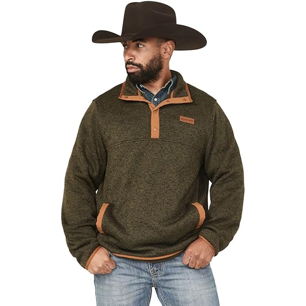 Cinch Men's 1/4 Zip Solid Pullover - MWK1080018 XX- US Grey at
