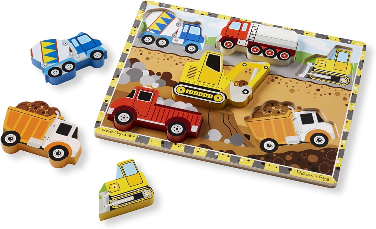 Melissa & Doug Construction Vehicles Wooden Chunky Puzzle (6 pcs): Melissa & Doug: Toys & Games