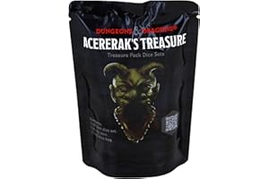 SIRIUS DICE D&D Acererak's Treasure Packs - Dice Sets, 60+ Varieties, Rare Odds, Metal Activity Coins, Stylish D&D Logo Dice Bag in 5 Colors, Foil Pouch Packaging for The Ultimate Tabletop Adventure!