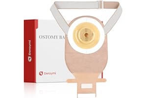 DERAYMI 10 PCS Colostomy Bags Convex Ostomy Bag, One-Piece Ostomy Drain Pouches with A Belt for Irregular Stoma Uneven Wrinkled Skin, Max 45mm
