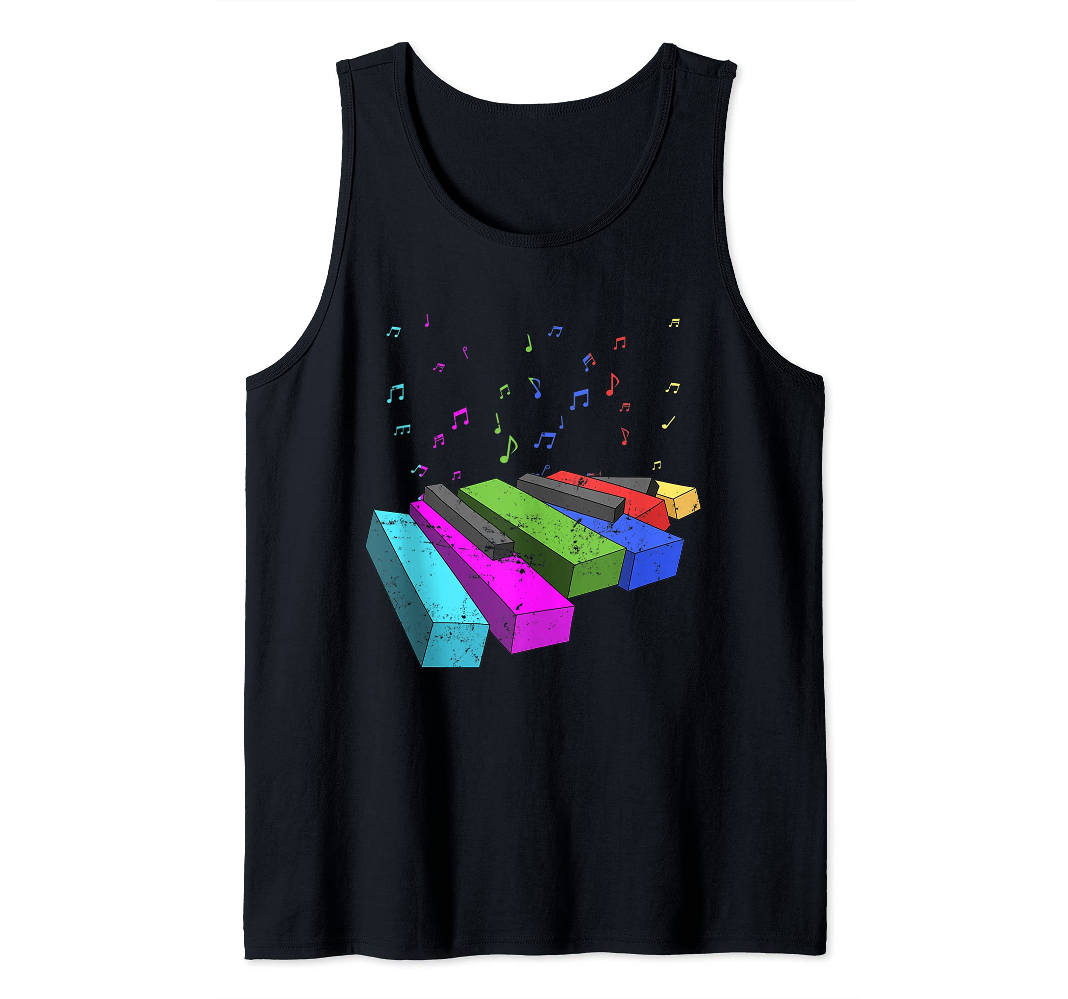 Piano Keyboard Pianist Musical Instrument Colorful Piano Tank Top
