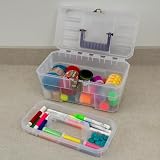 Akro-Mils 09514CFT 14-Inch Plastic Art Craft Storage Tool Box Semi-Clear view 2