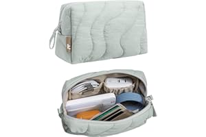 tomtoc Electronics Organizer Travel Case, Soft Puffy Organizer Bag Birthday Christmas Gifts Travel Essentials for Women Girls, Portable Accessory Tech Pouch Storage for Charger, Cord, Cable, Phone