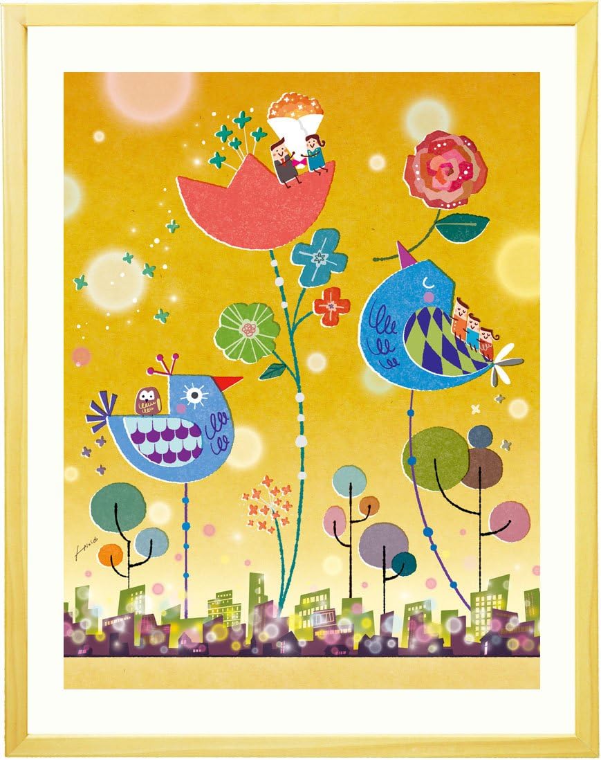 Amazon 退職祝い 送別会 プレゼント 女性 絵画アート 奇跡の日 黄色 名前入れ可 Sサイズ 定年退職 記念品 お礼の品 開店祝い 誕生日 花以外 置物 オブジェ オンライン通販