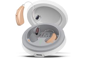 DOHELLY Rechargeable Hearing Aids for Seniors Adults Hearing Loss, Receiver-In-Canal(RIC) Hearing Amplifier, Three Noise Reduction Modes, Comfortable Fit, OTC (Beige)