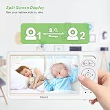 Blemil Video Baby Monitor 2 Cameras 6" IPS Split Screen Night Vision 30Hr Batt view 3
