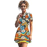 Xpyeesfuen Summer Dresses for Women 2025 Short Sleeve Lapel Collared Work Mini Dress with Pockets Active Exercise Sports