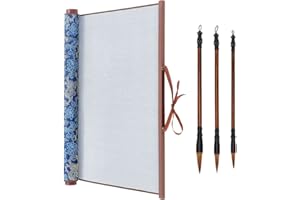 PH PandaHall 4pcs No Ink Chinese Calligraphy Set Reusable Water Writing Magic Cloth Scrolls Chinese Traditional Calligraphy Writing Brushes Pens for Beginners Professional Practice Chinese New Year