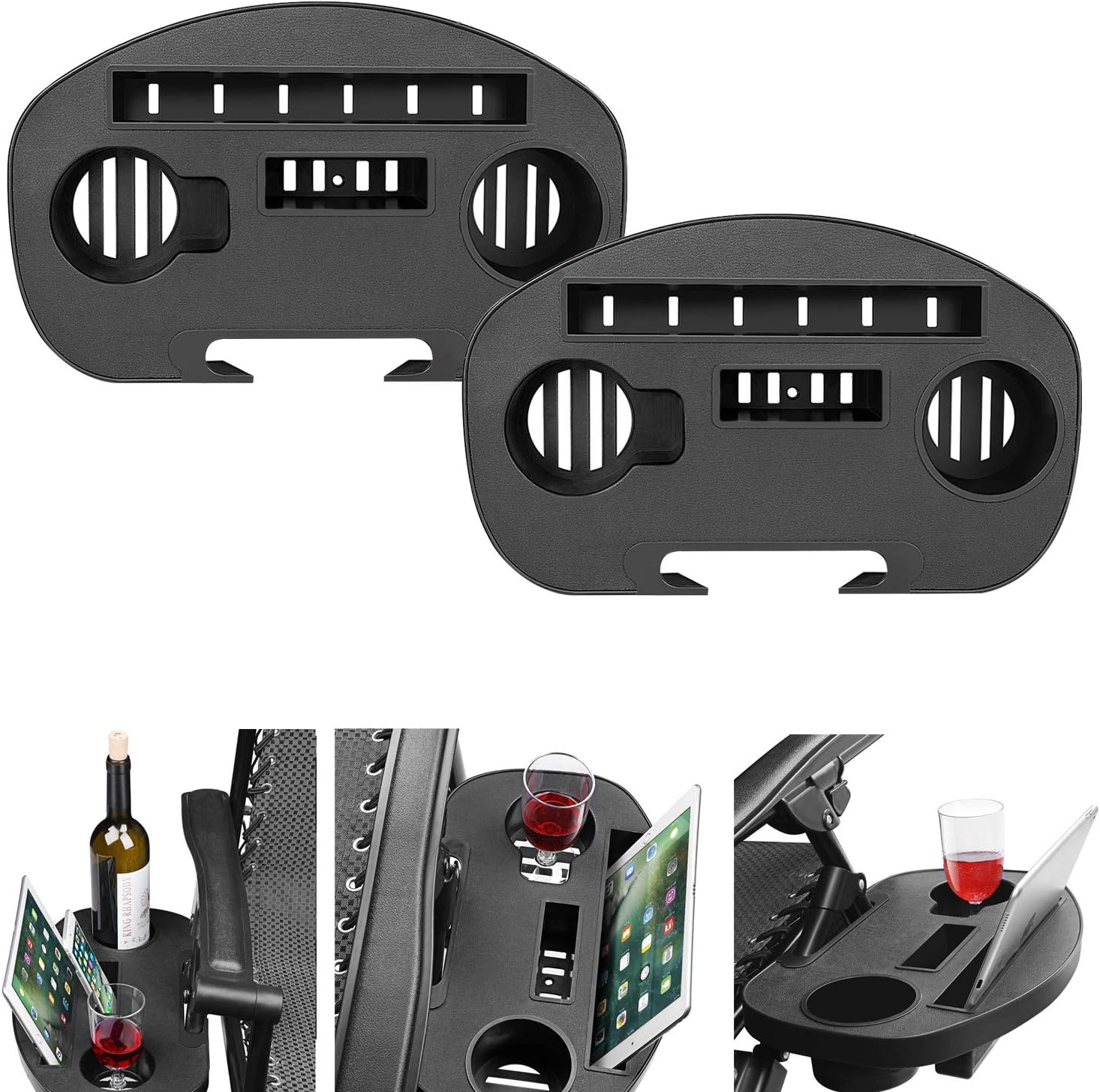 Flexzion 2X Universal Oval Zero Gravity Chair Cup Holder