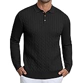 Lexiart Men's Cable Knit Sweater Long Sleeve Twist Patterned Warm Casual
