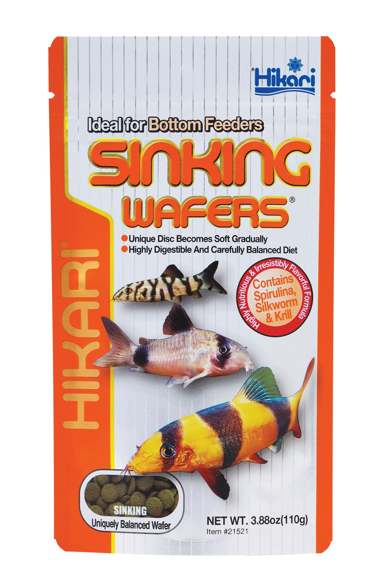 Hikari Tropical Sinking Wafers for Catfish, Loaches and Bottom Feeders 3.88 oz