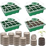 Halatool 4 Pack Seed Starter Tray with 50 PCS Peat