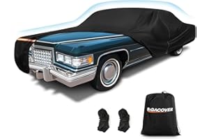 BIGACOVER Car Cover for Cadillac Deville 1959-1984 Sedan de Ville 4 Door Car Covers All Weather Protection Waterproof Windproof Outdoor Full Car Cover with Door Zipper