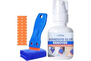 CYTITZHN Adhesive Remover, Sticker Remover for Cars - Multi-Surface Formula Safely Removes Stickers, Decals, Tape Residue from Car, Glass, Tile (Includes Scraper & Towel, 4.1oz/120ml)
