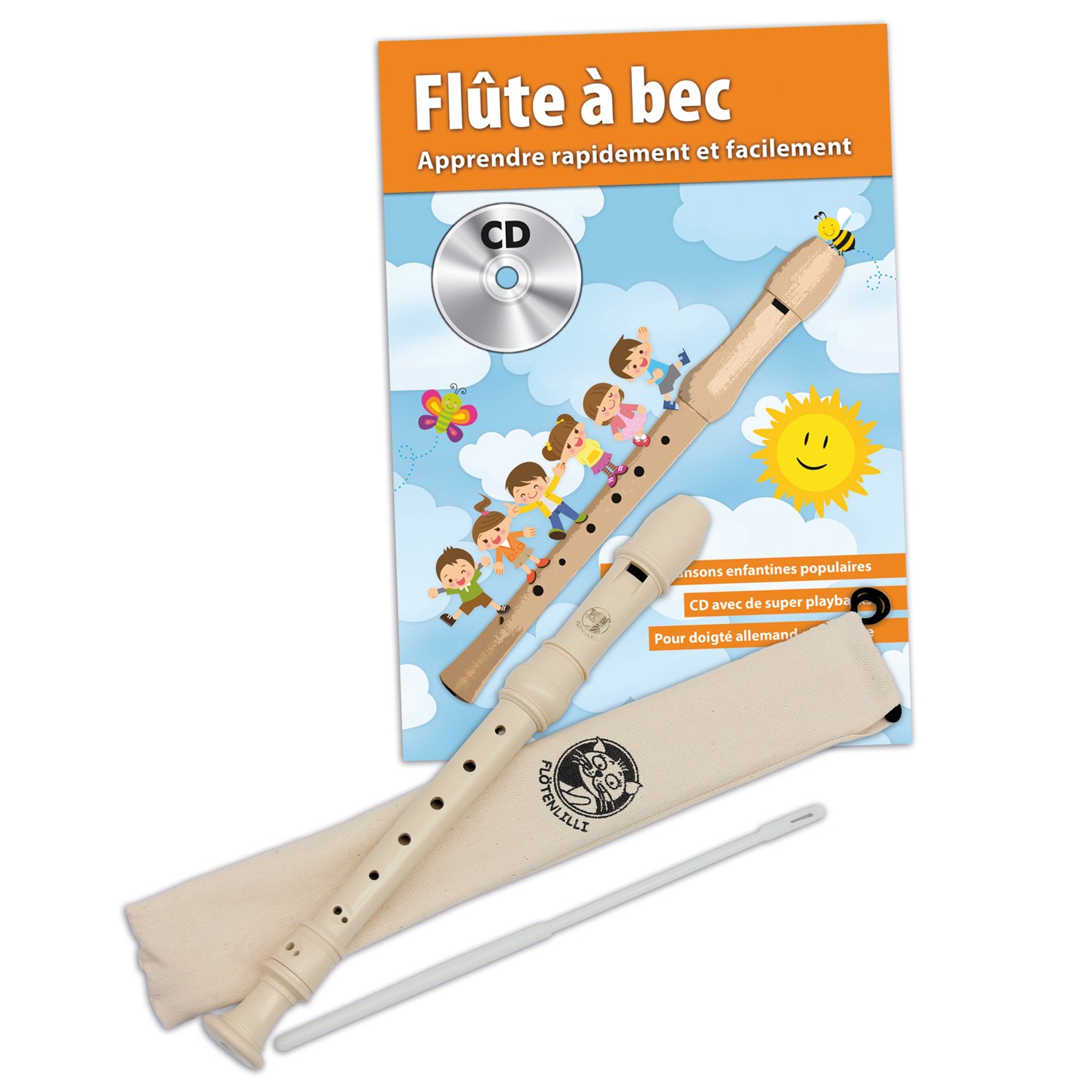 CASCHA HH 1500 FR Recorder Set (German Fingering) and French Recorder School Plus CD