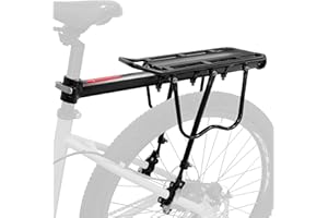 Aikolesa Rear Bike Bicycle Cargo Rack, Aluminum Alloy Rear Bike Pannier Rack for Back of Bike Carrier Rack with Quick Release Mountain Road Bicycle Rear Racks 110-165 lbs Capacity Universal