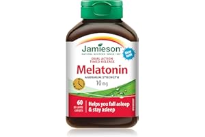 Jamieson Melatonin 10 mg Maximum Strength, Dual-Action Timed Released, Improves Sleep Quality and Duration, Helps Reset the B
