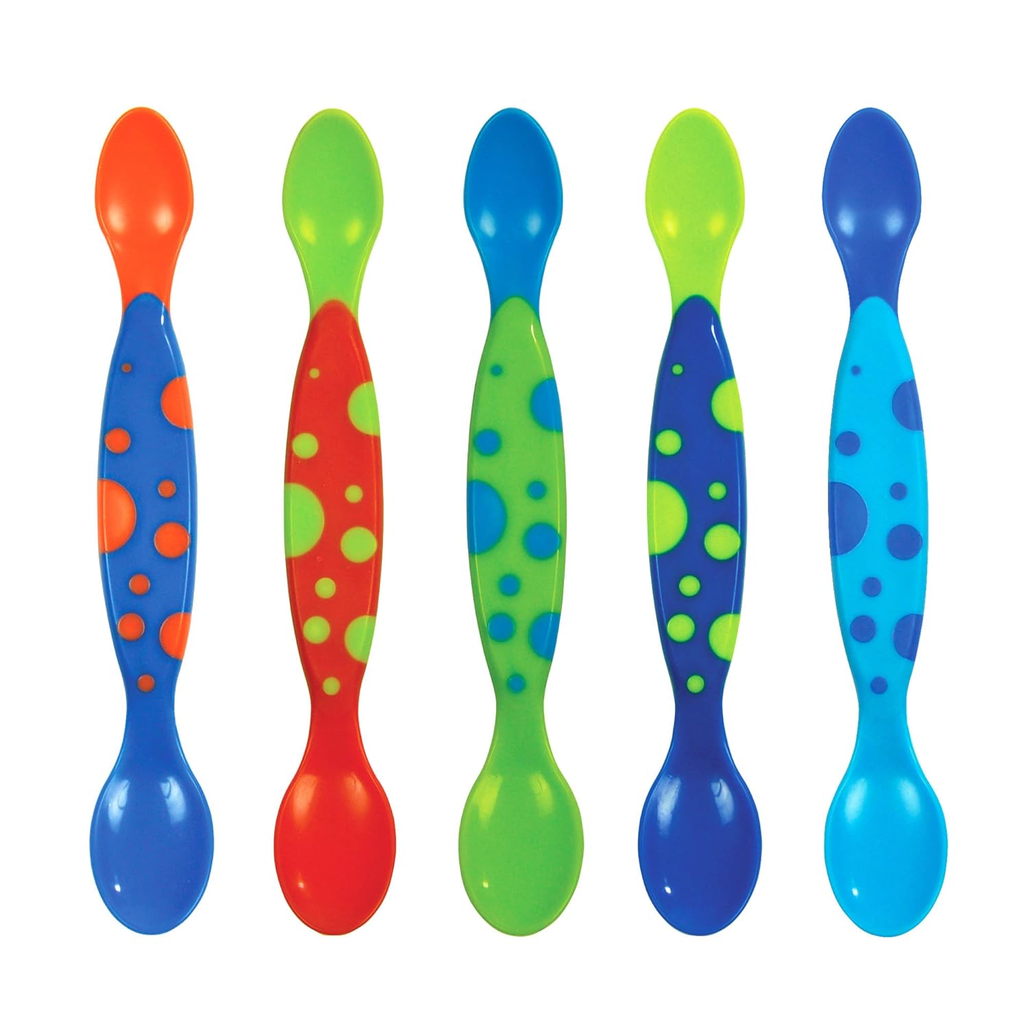 The First Years Two Scoop Infant Spoons, 5 Pack Blue Baby