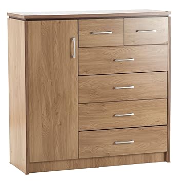 Seconique Charles 1 Door 6 Drawer Chest Amazon Co Uk Kitchen Home