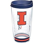 Tervis Made in USA Double Walled University of Illinois Fighting Illini Insulated Tumbler Cup Keeps Drinks Cold & Hot, 16oz, Arctic