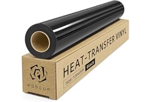 ROSEUP Black Heat Transfer Vinyl Roll, 12" x 30ft, Black HTV for T-Shirts, Hoodies, Sportswear – Easy to Cut, Iron on Vinyl f