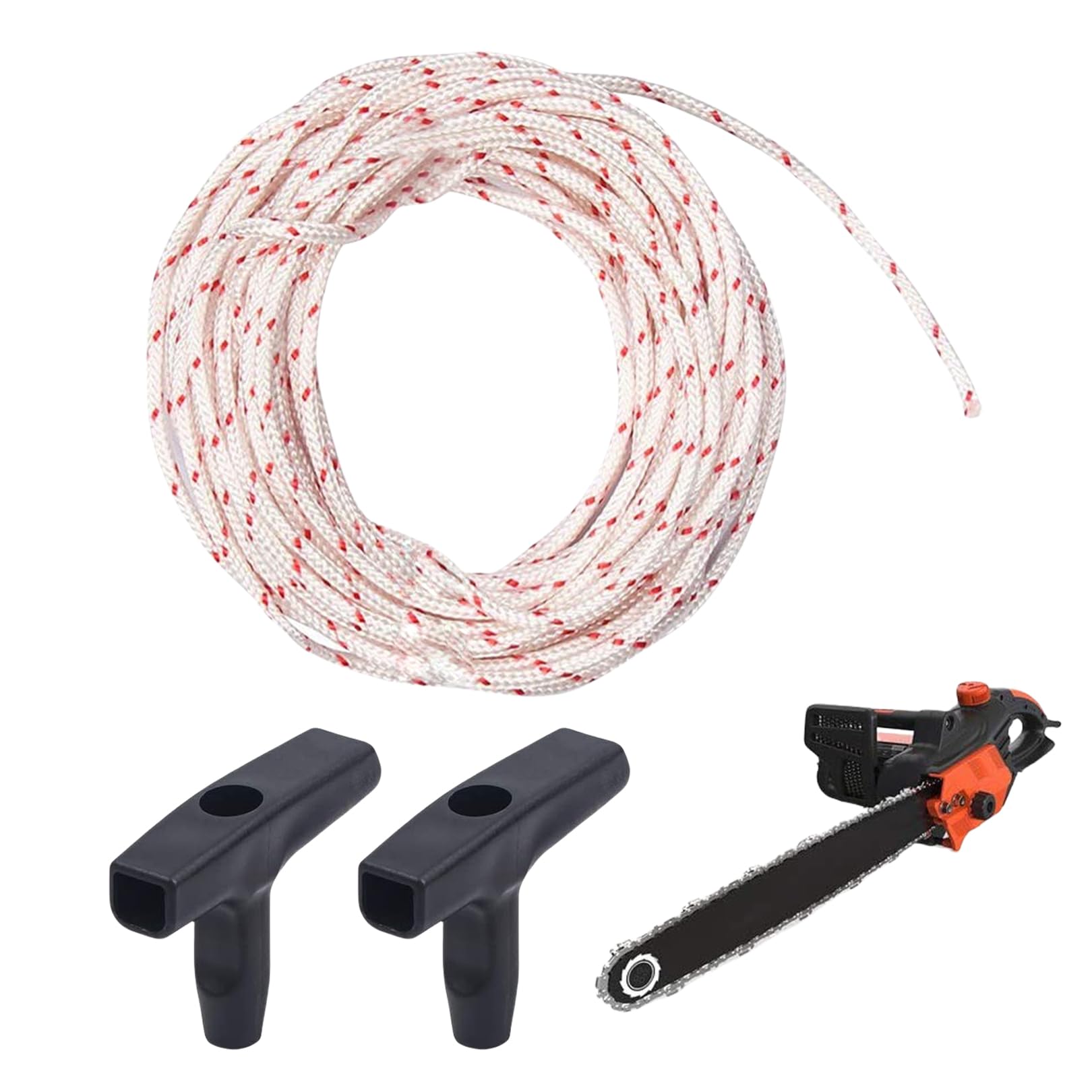 Pull Cord For Petrol Lawnmower Pull Cord Replacement,Lawn Mower Pull Cord,10 Meters 3.5mm Rope Replacement For Recoil Starter Gasoline Engine Work Tools/Chainsaw Lawn Mower Trimmer(2 Starter Handles)