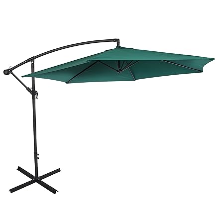 Ultranatura Ampelschirm, mit Kurbel, als Balkonschirm, Gartenschirm oder Marktschirm nutzbar, besonders groß und standfest, F