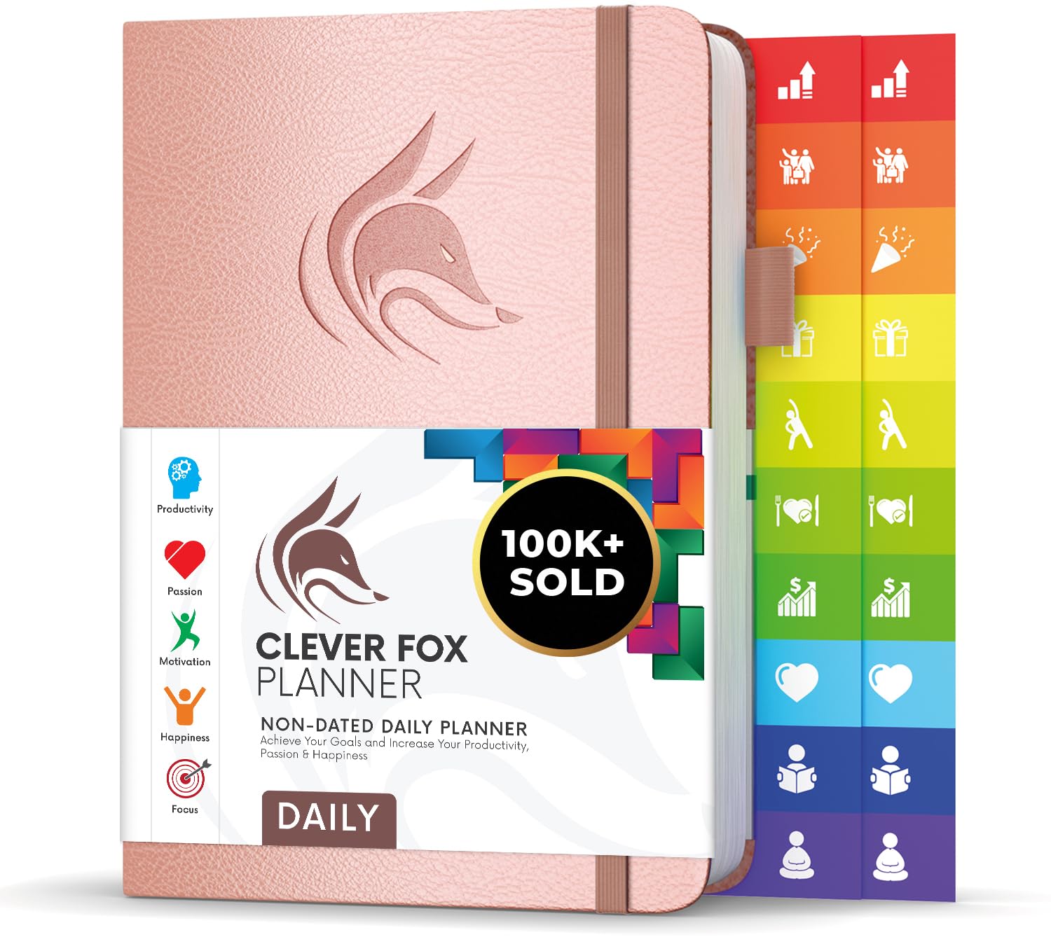 Clever Fox Planner Daily – 6-Month Undated Planner with Hourly Schedule, To-Do List & Time Management – Work & Personal Organizer, A5 (Rose Gold)